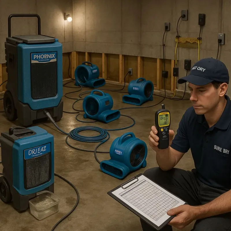 Structural Drying and Dehumidification process in El Dorado, AR